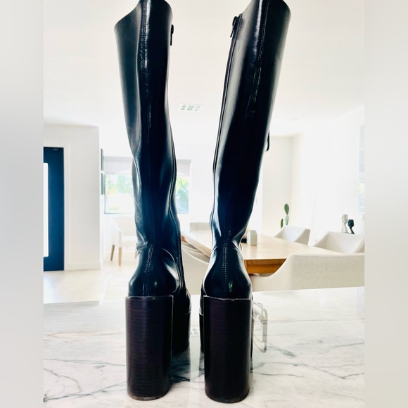 NWOT Jeffrey Campbell black platform HeyJoe knee high boots size 6.5. Funky cool - Picture 9 of 14